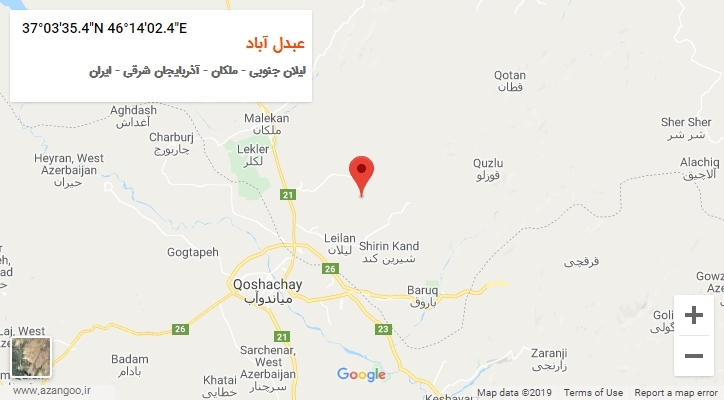 روستای عبدل آباد بر روی نقشه
