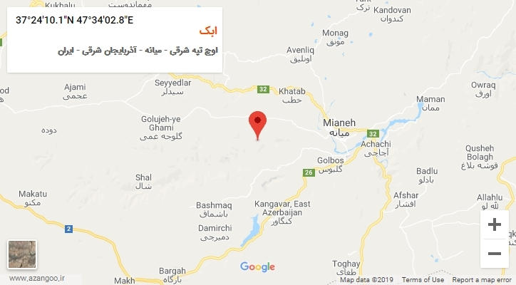روستای ابک بر روی نقشه
