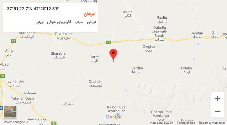 روستای ابرغان بر روی نقشه