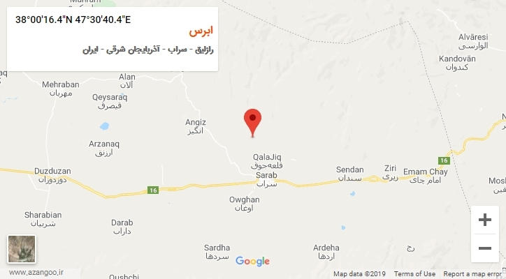 روستای ابرس بر روی نقشه