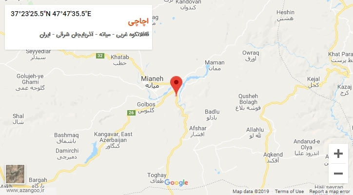 روستای اچاچی بر روی نقشه