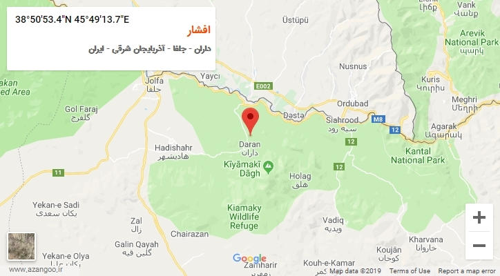 روستای افشار بر روی نقشه