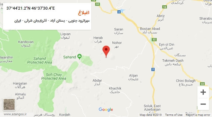 روستای اغبلاغ بر روی نقشه