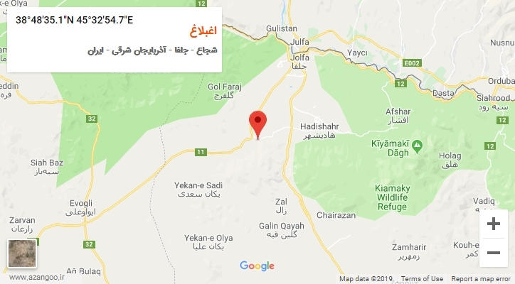 روستای اغبلاغ بر روی نقشه