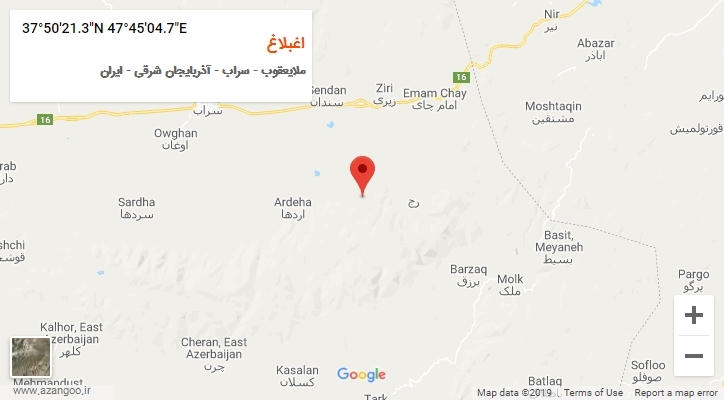 روستای اغبلاغ بر روی نقشه