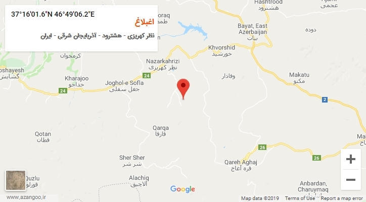 روستای اغبلاغ بر روی نقشه