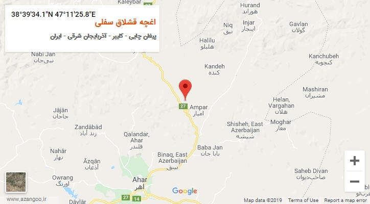 روستای اغچه قشلاق سفلی بر روی نقشه