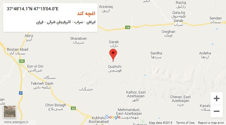 روستای اغچه کند بر روی نقشه