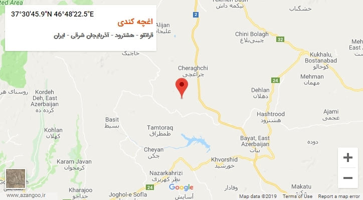 روستای اغچه کندی بر روی نقشه
