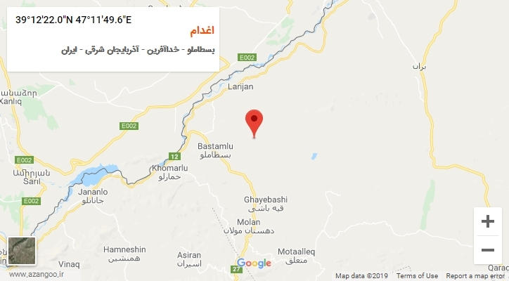 روستای اغدام بر روی نقشه