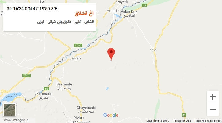 روستای اغ قشلاق بر روی نقشه