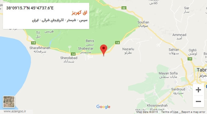 روستای اق کهریز بر روی نقشه