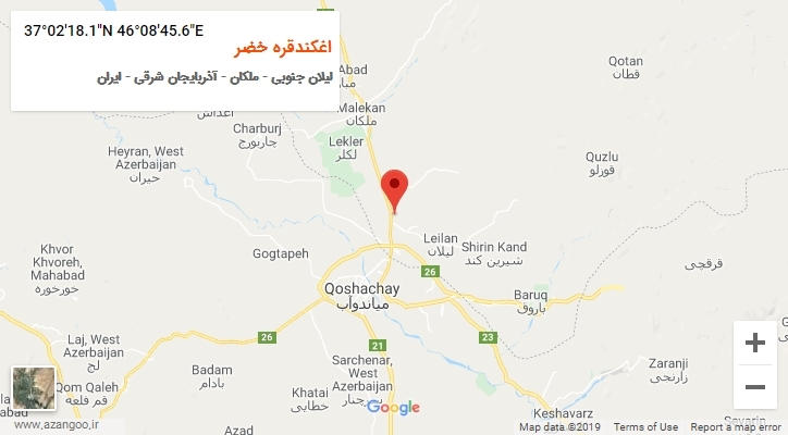 روستای اغکندقره خضر بر روی نقشه