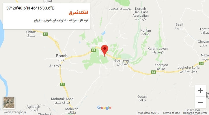 روستای اغکندثمرق بر روی نقشه