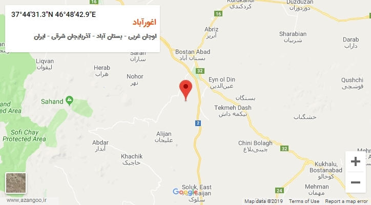 روستای اغورآباد بر روی نقشه