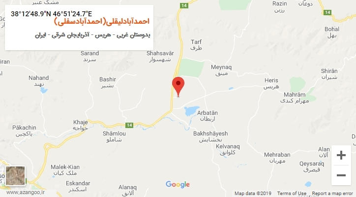 روستای احمدآبادلیقلی(احمدآبادسفلی) بر روی نقشه