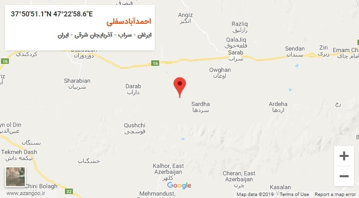 روستای احمدآبادسفلی بر روی نقشه