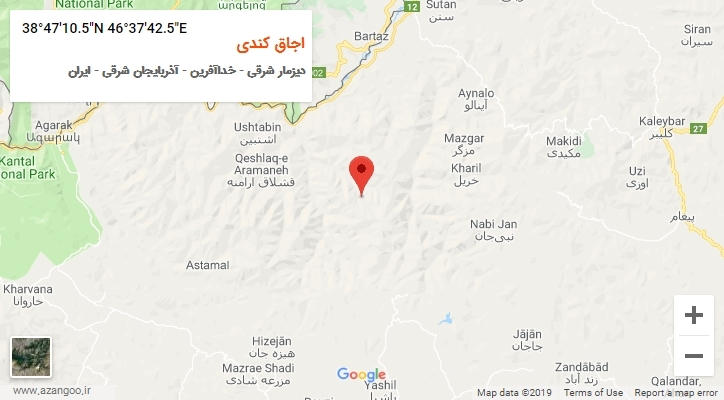 روستای اجاق کندی بر روی نقشه