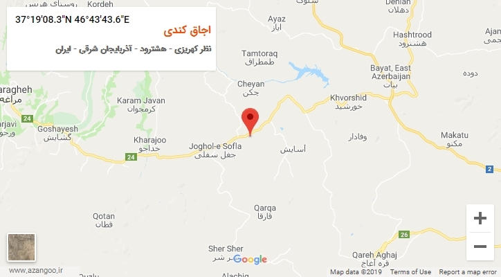 روستای اجاق کندی بر روی نقشه