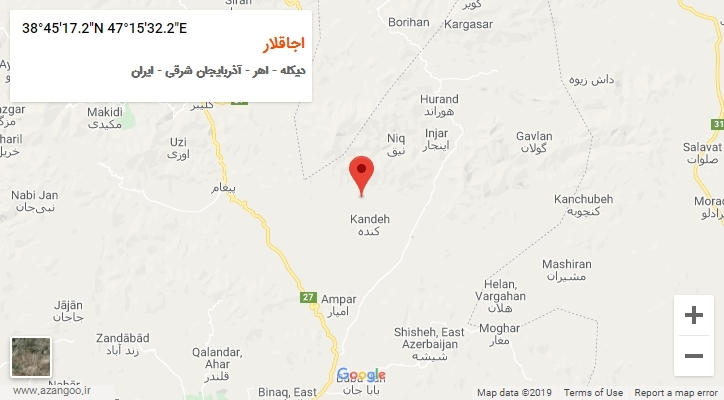 روستای اجاقلار بر روی نقشه
