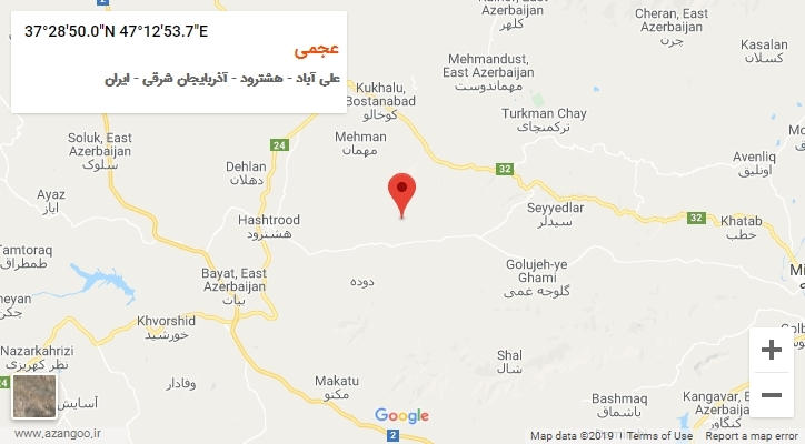 روستای عجمی بر روی نقشه