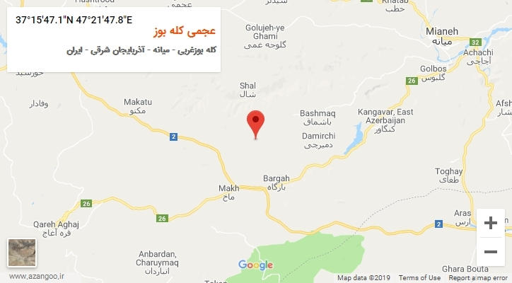 روستای عجمی کله بوز بر روی نقشه
