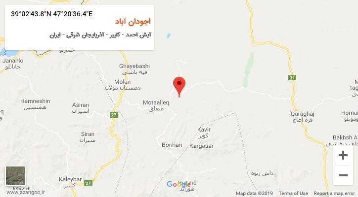روستای اجودان آباد بر روی نقشه