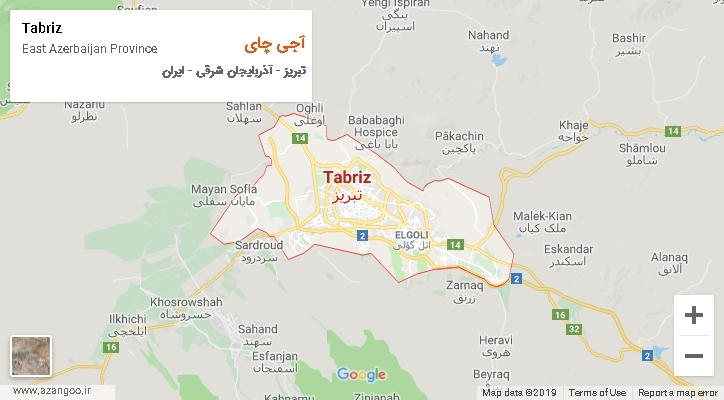 دهستان آجی چای بر روی نقشه