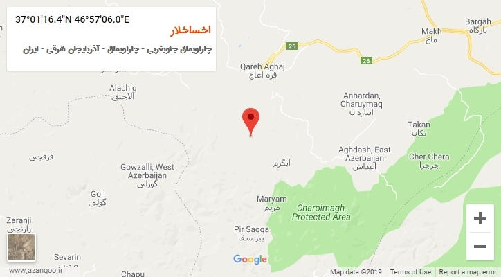 روستای اخساخلار بر روی نقشه