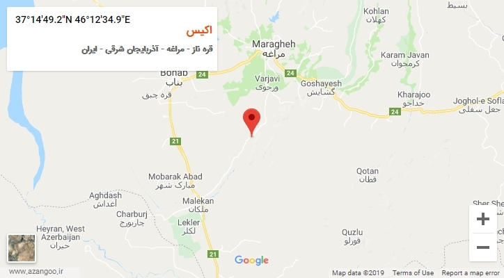 روستای اکیس بر روی نقشه