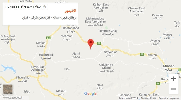 روستای الاتیمور بر روی نقشه