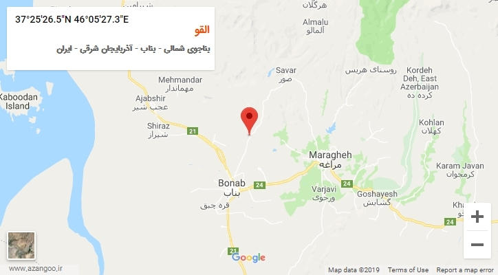 روستای القو بر روی نقشه