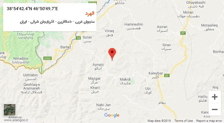 روستای الهرد بر روی نقشه