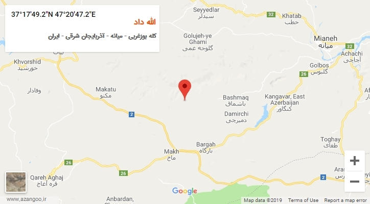 روستای الله داد بر روی نقشه
