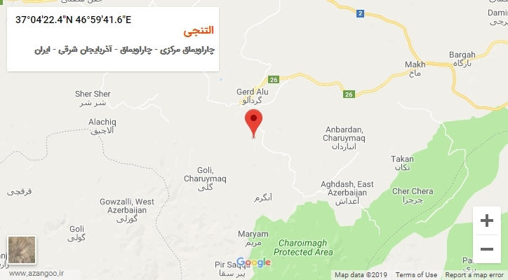 روستای التنجی بر روی نقشه