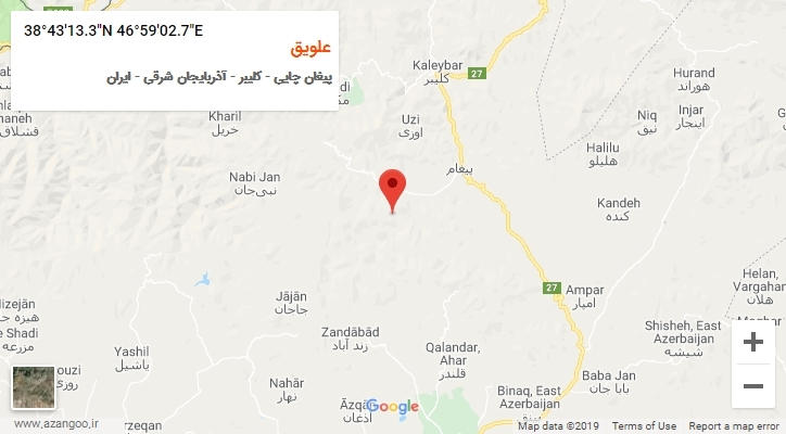 روستای علویق بر روی نقشه