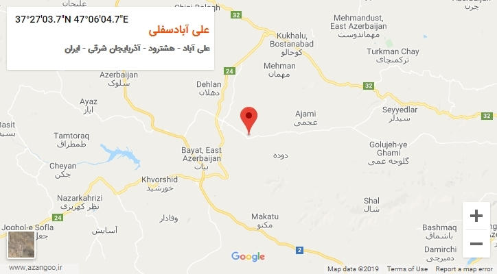 روستای علی آبادسفلی بر روی نقشه