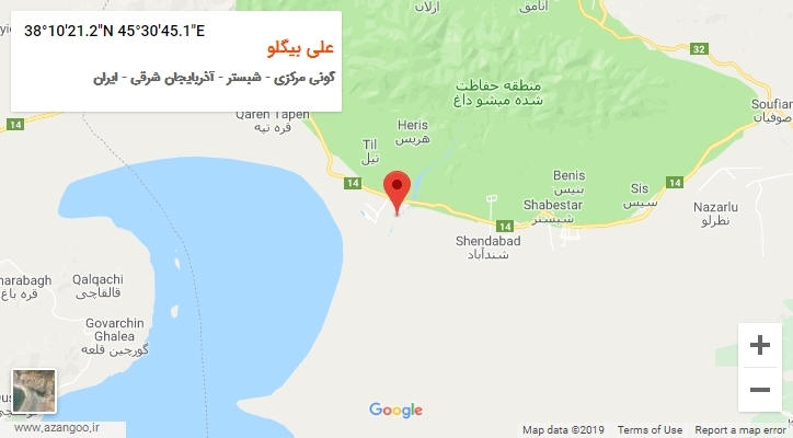 روستای علی بیگلو بر روی نقشه