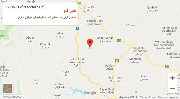 روستای علی گاو بر روی نقشه