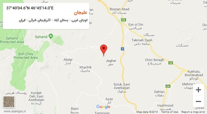روستای علیجان بر روی نقشه