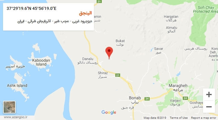 روستای الینجق بر روی نقشه