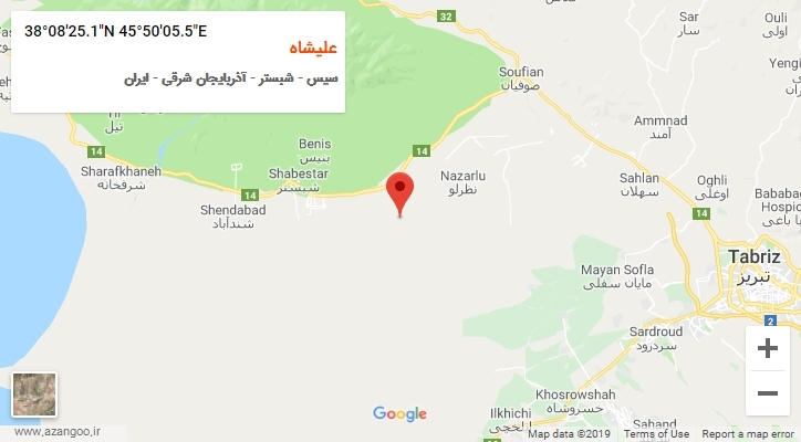 روستای علیشاه بر روی نقشه