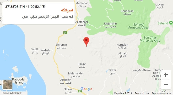 روستای امیرانگه بر روی نقشه