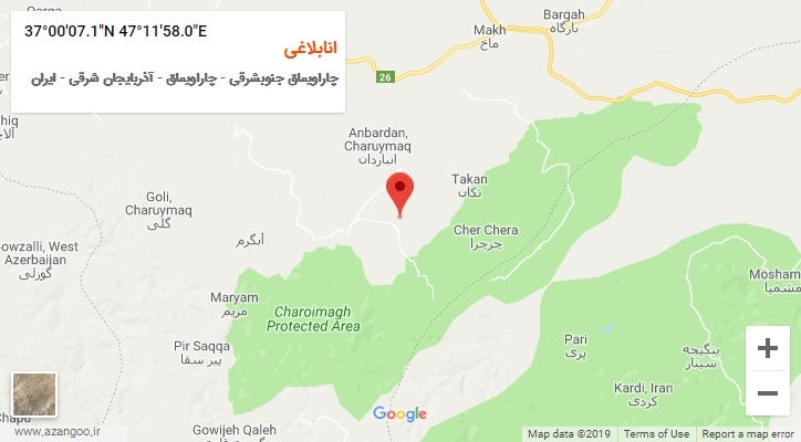روستای انابلاغی بر روی نقشه