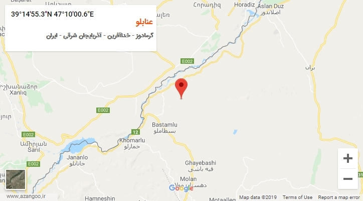 روستای عنابلو بر روی نقشه