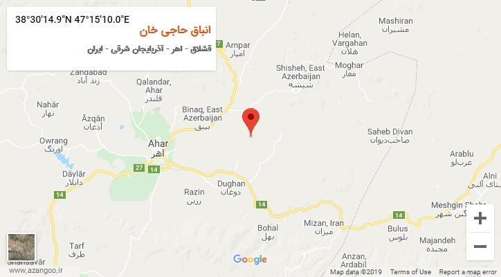 روستای انباق حاجی خان بر روی نقشه
