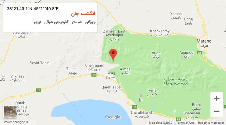 روستای انگشت جان بر روی نقشه
