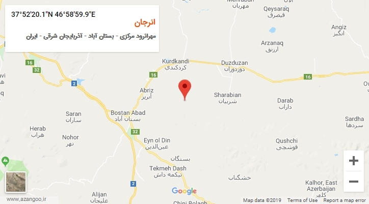 روستای انرجان بر روی نقشه