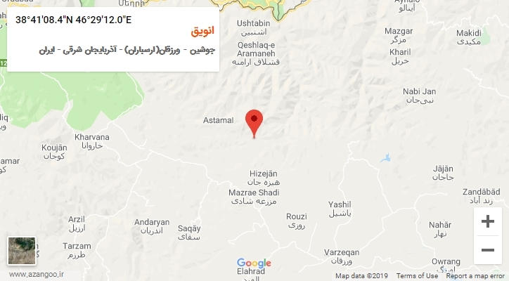 روستای انویق بر روی نقشه
