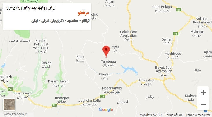 روستای عرقطو بر روی نقشه